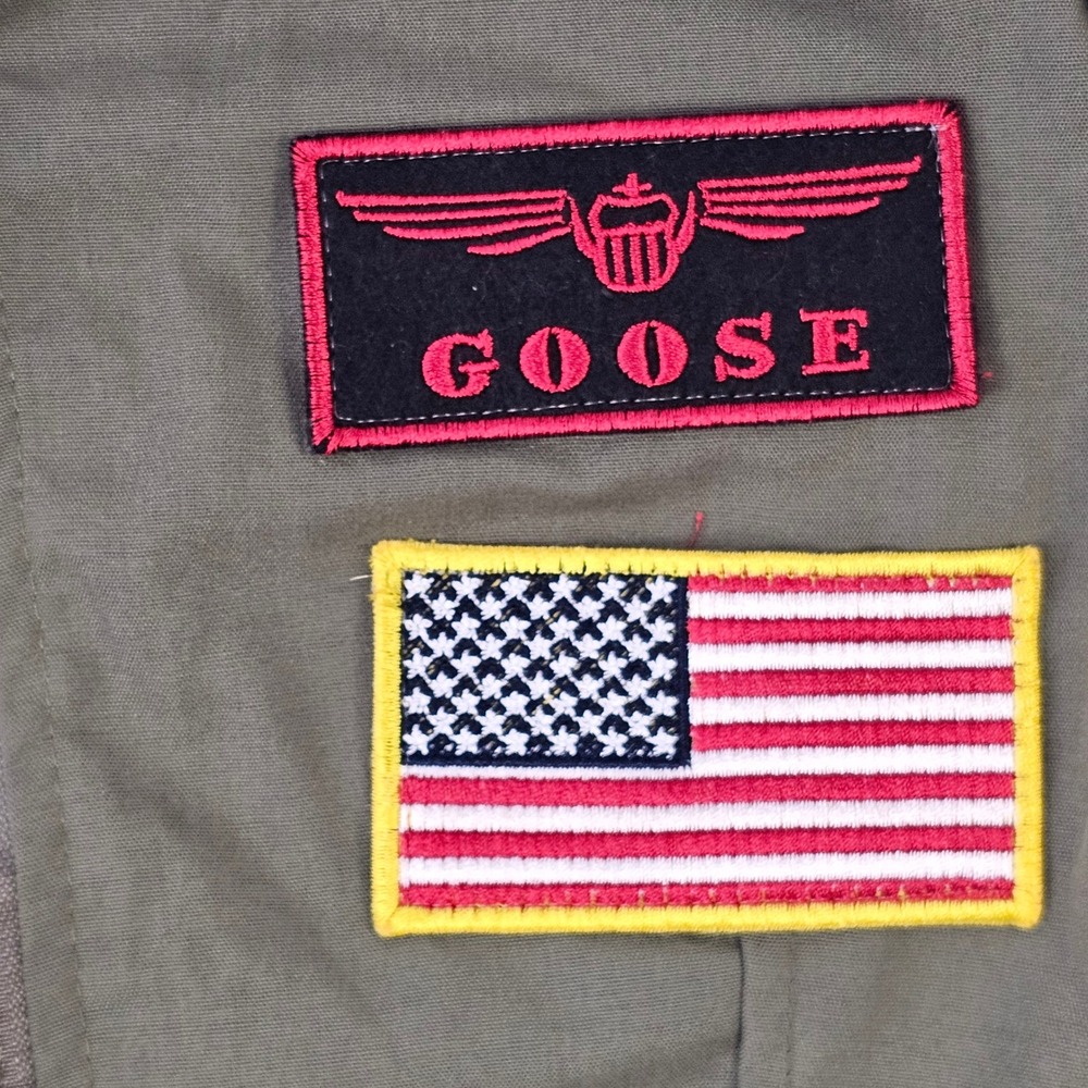 Leg Avenue Top Gun Goose Flight Dress Costume Olive Green Patches‎ Womens Medium - Picture 5 of 12